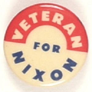 Veteran for Nixon 1960 Celluloid