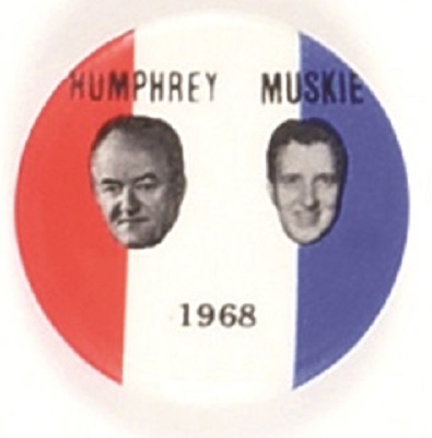 Humphrey, Muskie 1968 Red, White, Blue Jugate