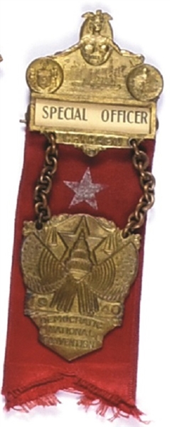 Roosevelt 1940 Special Officer Convention Badge