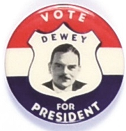 Vote Dewey Shield Pin