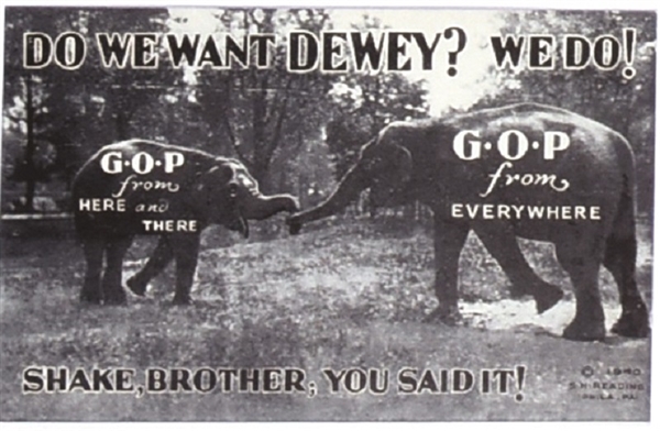 Do We Want Dewey? We Do 1940 Postcard