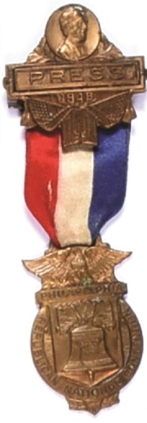 Dewey 1948 Convention Press Badge