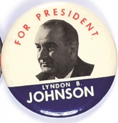 Lyndon B. Johnson for President 2 1/2 Inch Celluloid
