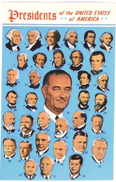 Johnson Colorful Presidents Postcard