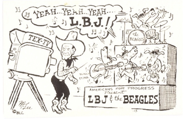 Lyndon Johnson LBJ and the Beagles Postcard