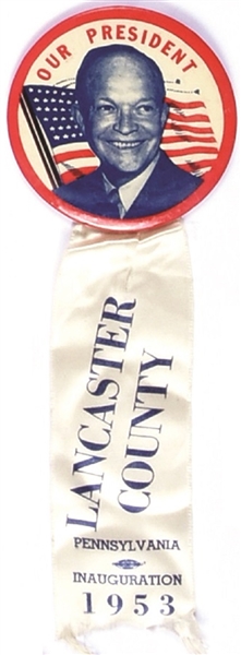 Eisenhower Lancaster County Pin and Ribbon