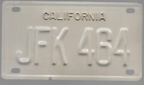 John F. Kennedy 1964 California License
