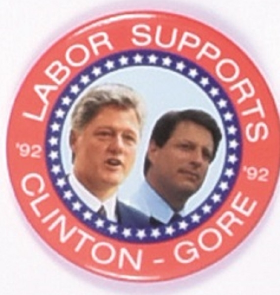 Clinton, Gore Rare Labor Jugate