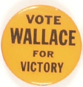 Vote Wallace for Victory Rare 1968 Pin
