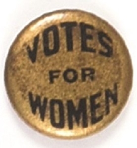 Votes for Women Gold Pinback
