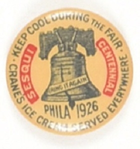 Cranes Ice Cream Philadelphia 1926 Pin