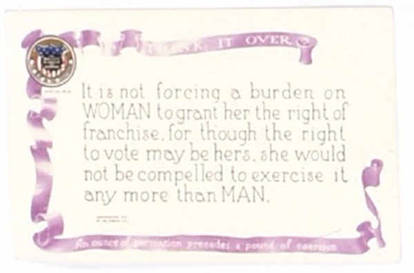 Suffrage Right of Franchise Postcard