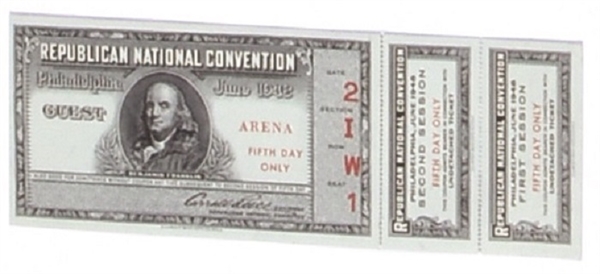 Dewey 1948 Convention Ticket