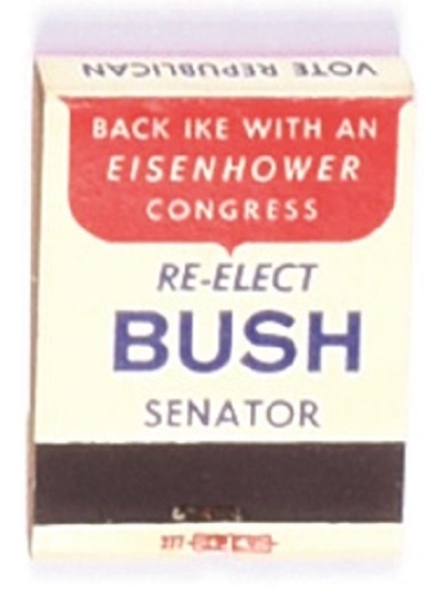 Bush, Eisenhower Connecticut Matchbook
