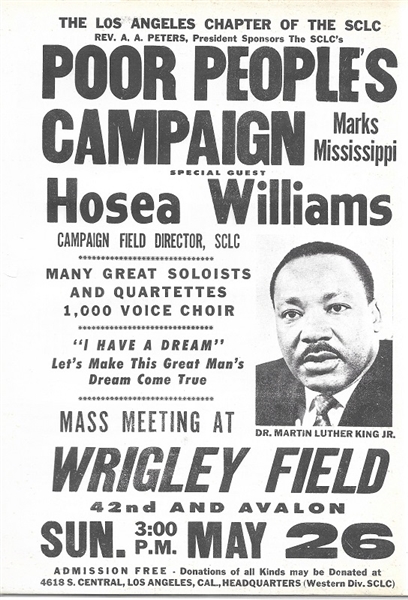 Hosea Williams Poor People’s Campaign Los Angeles Poster