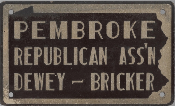 Dewey-Bricker Pembroke License Plate