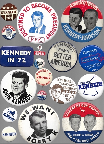 Group of 103 Kennedy Brothers Pins