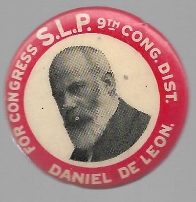 Daniel DeLeon Socialist Labor Party New York Pin 