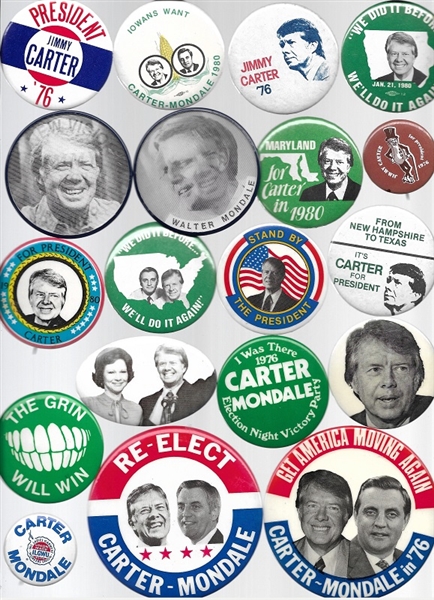 Mammoth Jimmy Carter Group of 350 Pins