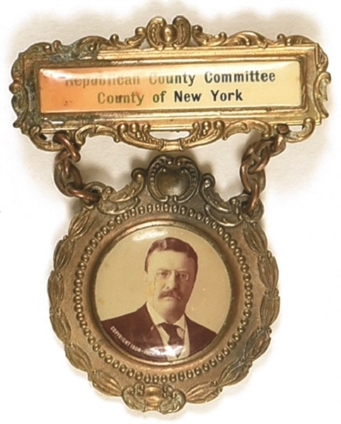Theodore Roosevelt New York Republican Committee Badge