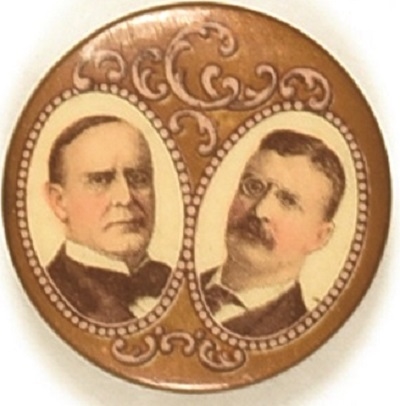 McKinley, Roosevelt Gold Filigree Jugate