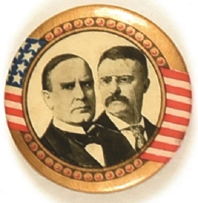 McKinley, Roosevelt Gold Border Stars and Stripes