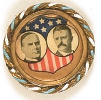 McKinley, Roosevelt Jugate With Colorful Frame
