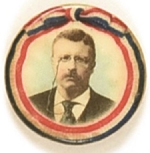 Theodore Roosevelt Smaller Size Ribbon Design Pin