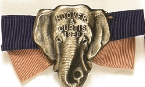 Hoover-Curtis Elephant Pin and Ribbons