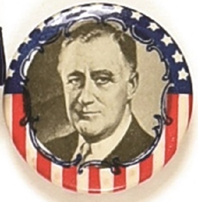Franklin Roosevelt Philadelphia Badge Stars and Stripes