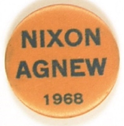 Nixon, Agnew Cloth-Covered 1968 Pin