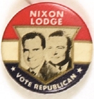 Nixon, Lodge Vote Republican Shield Jugate 1 Inch Version