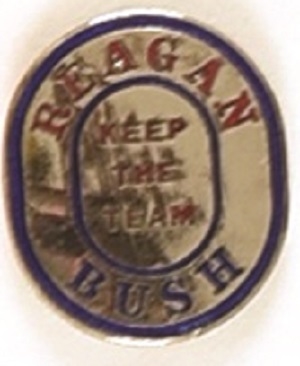 Reagan, Bush Keep the Team Metal Clutchback Pin