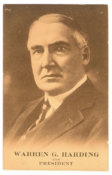 Warren G. Harding for President Postcard
