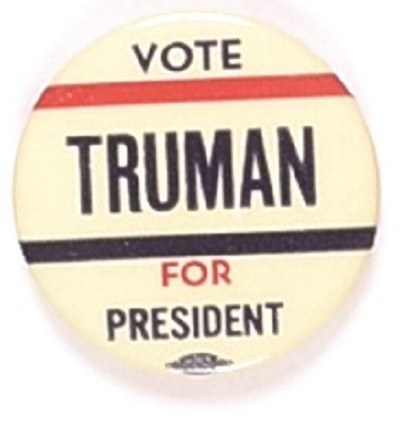 Vote Truman for President Rare Red, White, Blue