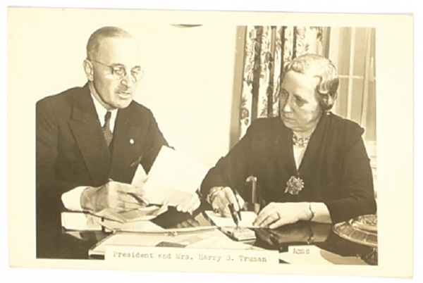 President and Mrs. Truman Postcard