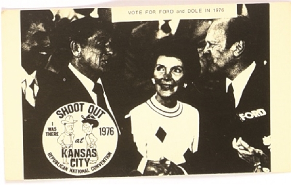 Gerald Ford with Reagans Convention Postcard