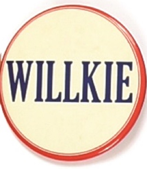 Willkie Red, White and Blue Celluloid