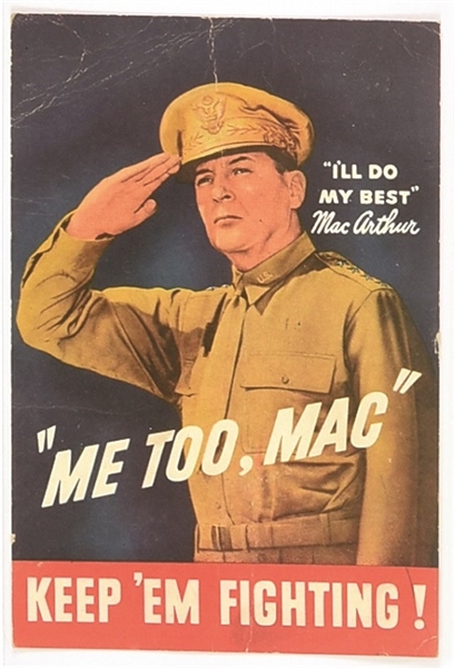 Me Too, Mac, MacArthur World War II Postcard