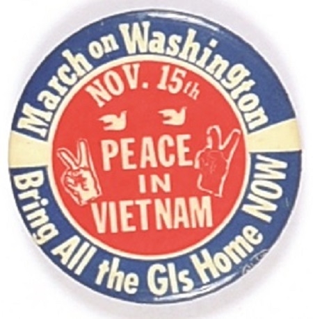 March on Washington, Peace in Vietnam 1969 Protest Pin