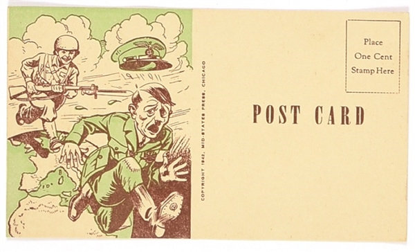 Anti Hitler World War II Postcard
