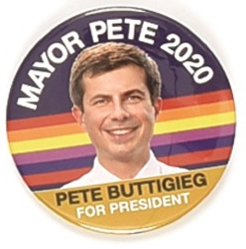 Mayor Pete, 3 inch, 2020 Rainbow Pin