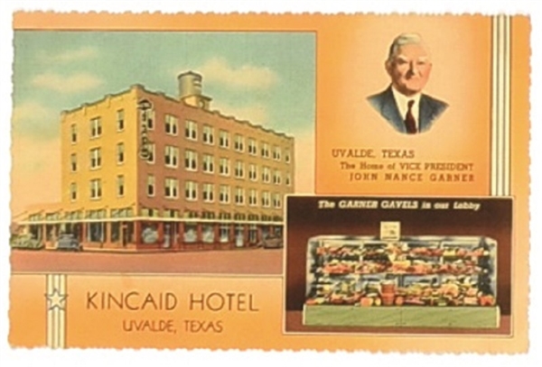 John Nance Garner Kincaid Hotel, Texas Postcard