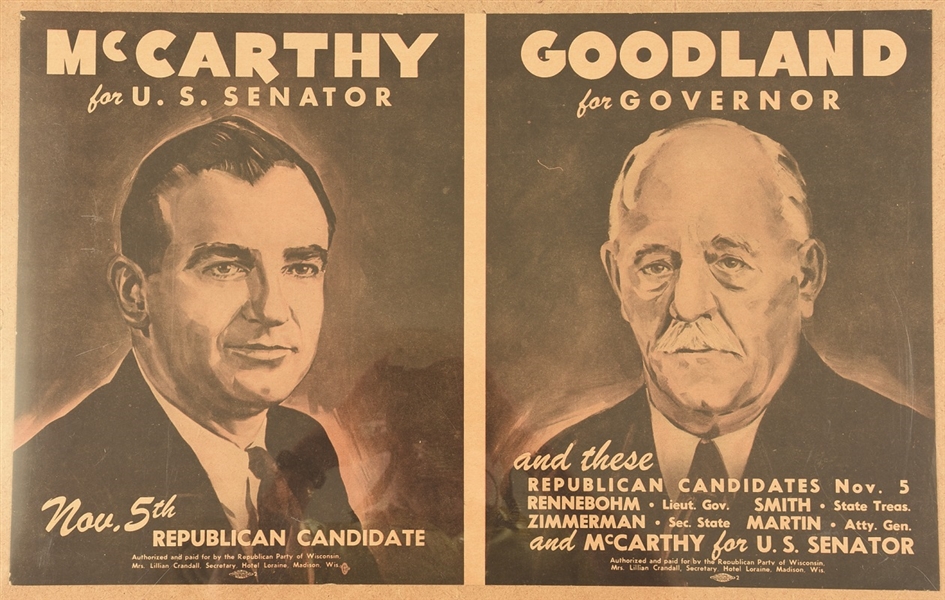 McCarthy, Goodland Wisconsin 1946 Poster