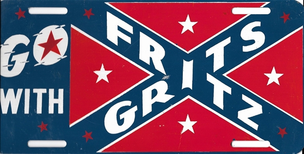 Gritz and Fritz Confederate Battle Flag License
