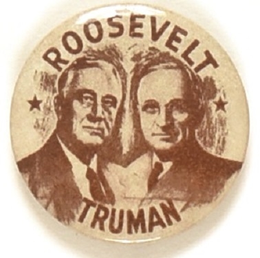 Roosevelt, Truman 1 1/2 Inch 1944 Jugate