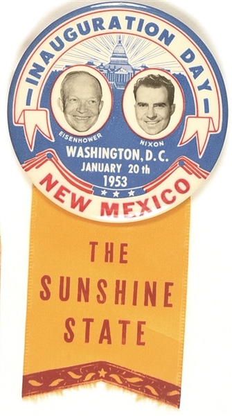 Eisenhower, Nixon New Mexico Sunshine State Pin and Ribbon