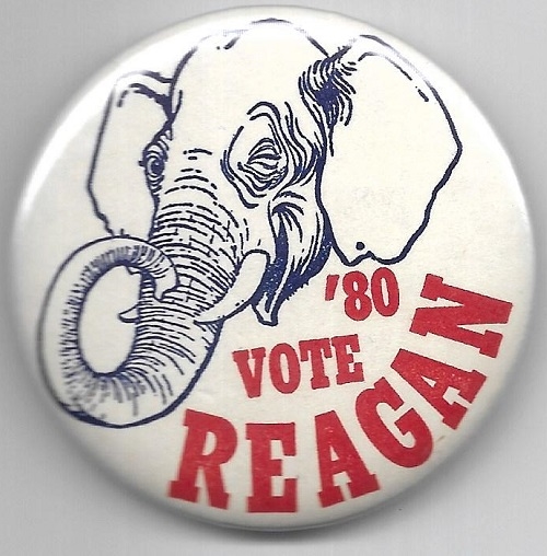 Vote Reagan ’80 Republican Elephant