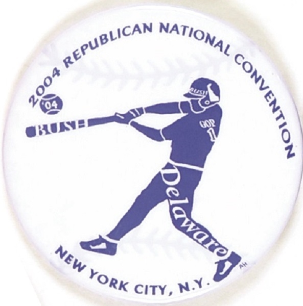 Delaware for Bush, 2004 Convention Baseball Pin
