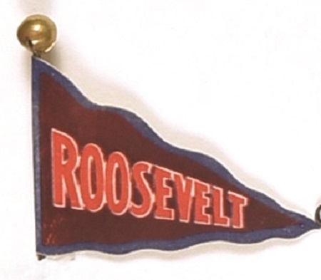 Theodore Roosevelt U-N-I-TED Celluloid Flag